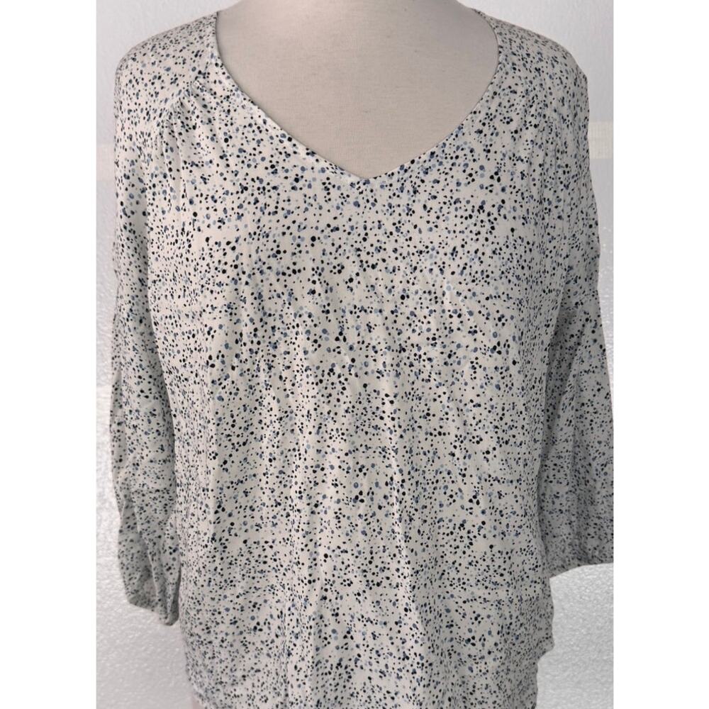 Bass Womens Small V Neck Rayon Top 3/4 Sleeves - Picture 2 of 8